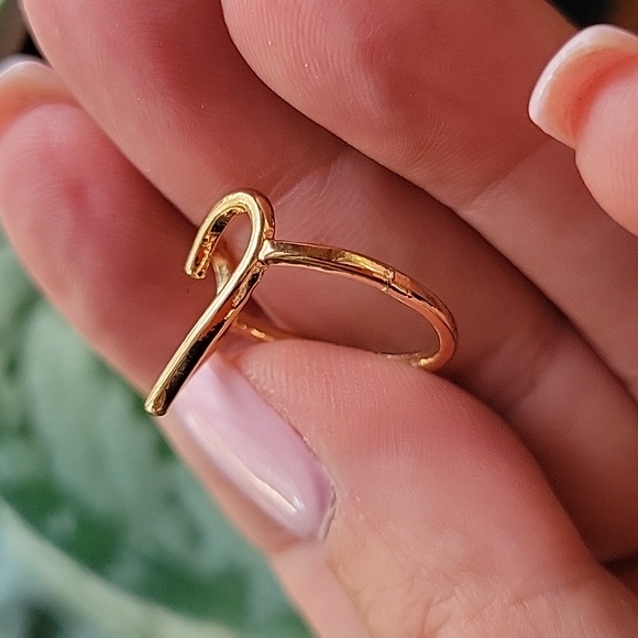 Open Heart Gold Tone Fashion Ring - Picture 10 of 10